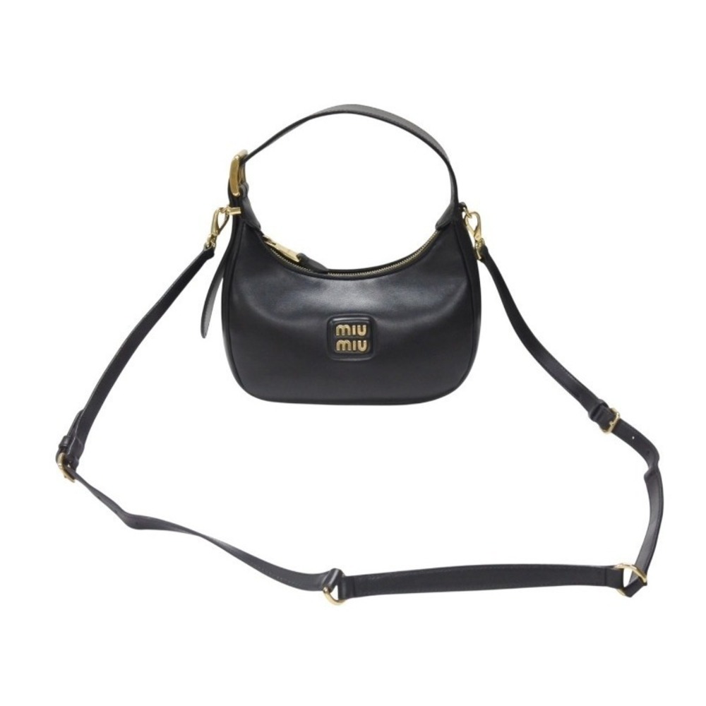 Miu Miu hobo shoulder leather handbag Miu bag black - Picture 2 of 10